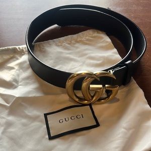 Authentic Black/Gold GG Gucci Belt